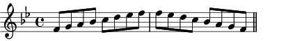 F Mixolydian scale