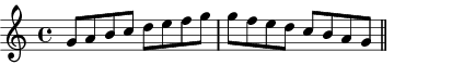 G Mixolydian scale