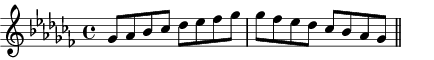 Gb Mixolydian scale