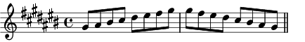 G# Mixolydian scale