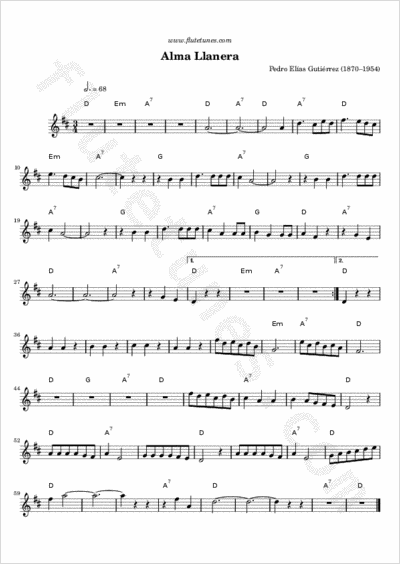 alma llanera sheet pdf flutetunes kb guitar tunes
