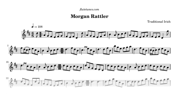 Morgan Rattler Morgan Rattler (Trad. Irish) - Free Flute Sheet Music | flutetunes.com
