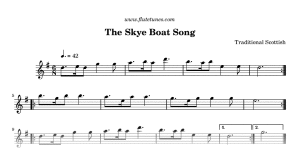 Sheet music for The Skye Boat Song (Cuachag nan Craobh; The Cuckoo in the G...