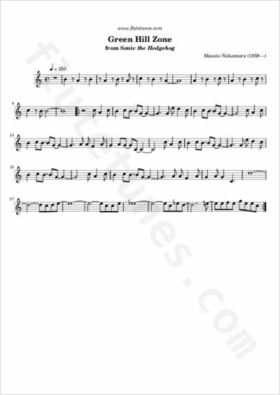 Green Hill Zone - Sonic the Hedgehog Sheet music for Piano (Solo