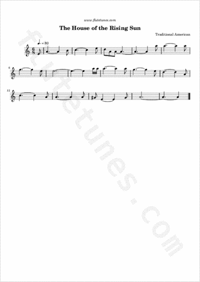The House Of The Rising Sun Trad American Free Flute Sheet Music Flutetunes Com,French Country Bathroom Decor Ideas